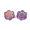 Baking Paint and Golden Metal Enlaced Glass Beads DGLA-T004-09F-2