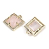 Natural Rose Quartz Faceted Square Charms G-I375-06G-05-2