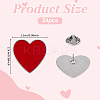 24Pcs Heart Enamel Pins JEWB-FG0001-63-2