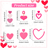 6 Pairs 6 Style Plastic & Acrylic Heart Dangle Stud Earrings EJEW-AN0003-58-7