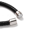 Men's Braided Black PU Leather Cord Bracelets BJEW-K243-31AS-4