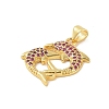Brass Micro Pave Cubic Zirconia Pendants KK-E111-41G-02-2
