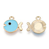 Light Gold Plated Alloy Pendants ENAM-T009-19A-1