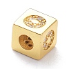 Real 18K Gold Plated Brass Micro Pave Clear Cubic Zirconia Beads ZIRC-L091-076G-O-2