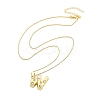 Brass & Plastic Pearl Letter Pendant Box Chain Necklaces for Women NJEW-U017-01G-23-3