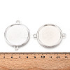 Tibetan Style Alloy Flat Round Connector Cabochon Settings PALLOY-N178-11AS-3