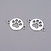 Tibetan Style Flat Round with Dog  Paw Print Alloy Links connectors LS-X-TIBE-Q045-04AS-RS-2
