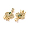 Brass Micro Pave Cubic Zirconia Pendants ZIRC-F134-27G-03-3