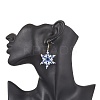 304 Stainless Steel Glass Seed Beads Snowflake Dangle Earrings EJEW-MZ00537-01-2