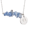 Natural Kyanite Chip & Constellation Pendant Necklaces NJEW-JN05084-07-1