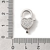 Brass Micro Pave Clear Cubic Zirconia Lobster Claw Clasps KK-A266-24F-P-3