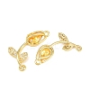 Rack Plating Brass Micro Pave Clear Cubic Zirconia Flower Connertor Charms KK-Z043-03I-2