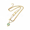 Ion Plating(IP) 304 Stainless Steel Shell Clover Pendant Necklaces NJEW-C032-12G-1