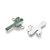 Rack Plating Alloy See Greem Enamel Connector Charms ENAM-N056-349P-2