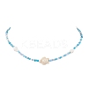 Summer Beach Sea Turtle Dyed Synthetic Turquoise & Glass Seed Beads Beaded Necklaces for Women NJEW-JN05081-02-1