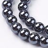Non-Magnetic Synthetic Hematite Beads Strands G-H1623-8mm-2-3