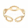 304 Stainless Steel Oval Wrap Open Cuff Ring RJEW-T023-18G-2