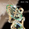 Leaf & Dragonfly Brass Glass Finger Rings FS-WGB6037-01-2