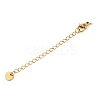 304 Stainless Steel Chain Extender with Flat Round Charms STAS-G383-05G-1