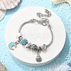 Ocean Theme European Beads Charm Bracelet Set for Women BJEW-JB11587-03-1