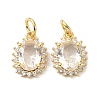 Brass Cubic Zirconia Charms ZIRC-C022-14G-1