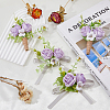 4Pcs 2 Style Artificial Sunflower Wrist Corsage & Brooch AJEW-HY0001-34B-3