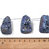 Electroplated Natural Druzy Agate Beads Strands G-N0259-07-2