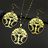 304 Stainless Steel Dangle Earrings & Pendant Necklaces Sets FS-WGEFFE7-02-1