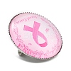 Breast Cancer Awareness Ribbon Glass Brooches LS-JEWB-L019-01K-2