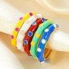 Brass Enamel Cuff Open Rings RJEW-P183-06G-M-1