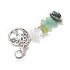 Natural Peridot & Quartz Crystal Chips Pendant Decoration HJEW-JM02100-04-5