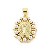 Brass with ABS Plastic Imitation Pearl Pendants FIND-Z023-04C-1