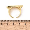 Brass Micro Pave Cubic Zirconia Cuff Rings for Women RJEW-K312-01B-G-5
