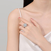 Daisy Rotatable Open Cuff Rings for Women RJEW-S402-05P-2