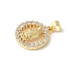 Brass Micro Pave Clear Cubic Zirconia Pendants ZIRC-I071-02G-02-2