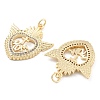 Brass Pave Cubic Zirconia Pendants KK-U009-10A-G-2