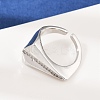 Brass Micro Pave Cubic Zirconia Adjustable Cuff Rings RJEW-C140-01P-3