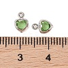 Heart Rack Plating Brass Glass Pendants KK-S385-01P-02-3