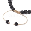 Adjustable Chakra 6mm Round Natural Dyed Malaysia Jade & Tiger Eye & Lava Rock BJEW-JB10614-4