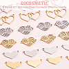 24Pcs 6 Styles 201 Stainless Steel Connector Charms STAS-DC0011-02-4
