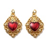Rack Plating Brass Grade AAA Cubic Zirconia Pendants KK-D026-27G-2