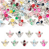 36Pcs 9 Colors Imitation Jade Glass Pendants PALLOY-TAC0198-1