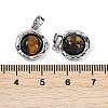 Natural Tiger Eye Flat Round Charms KK-U043-42G-B-3