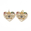Brass Colorful Cubic Zirconia Pendants KK-E068-VA184-2-2