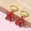 Brass Enamel Leverback Earrings for Women EJEW-U032-02G-2