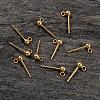 Real 18K Gold Plated Sterling Silver Stud Earrings Findings STER-K015-H397-3mm-G-2