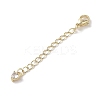 Brass Micro Pave Clear Cubic Zirconia Chain Extender KK-G491-52B-G-2