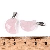 Natural Rose Quartz Pendants G-N349-02I-P-3