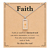Rectangle 201 Stainless Steel Mustard Seed Pendant Necklaces for Women WG511AE-08-1