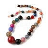 Natural Mixed Stone & Glass Round Beads Strands X-G-C188-01-4